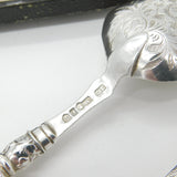 Boxed Victorian Sterling Silver Picture Back Christening Set 1854 Birmingham