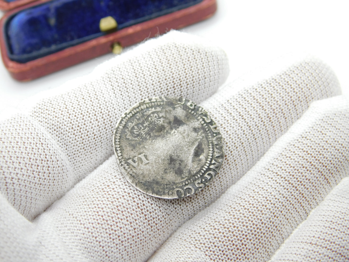 King James I Early Hammered Silver Sixpence Coin 1603 Fine Condition Antique