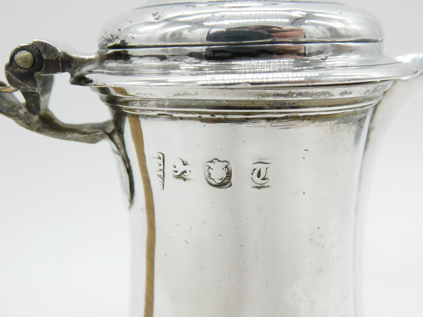 George III Sterling Silver Raffia Presentation Coffee Pot Antique 1772 London