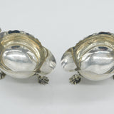 George II Pair of Sterling Silver Shell Foot Sauce Boats Antique 1758 London