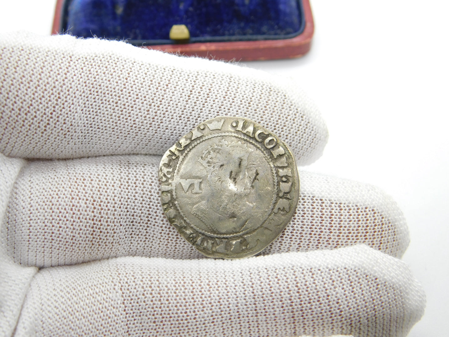 King James I Early Hammered Silver Sixpence Coin 1603 Fine Condition Antique