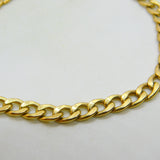 9ct Yellow Gold Curb Link Chain Bracelet Vintage c1980 7.8" Length