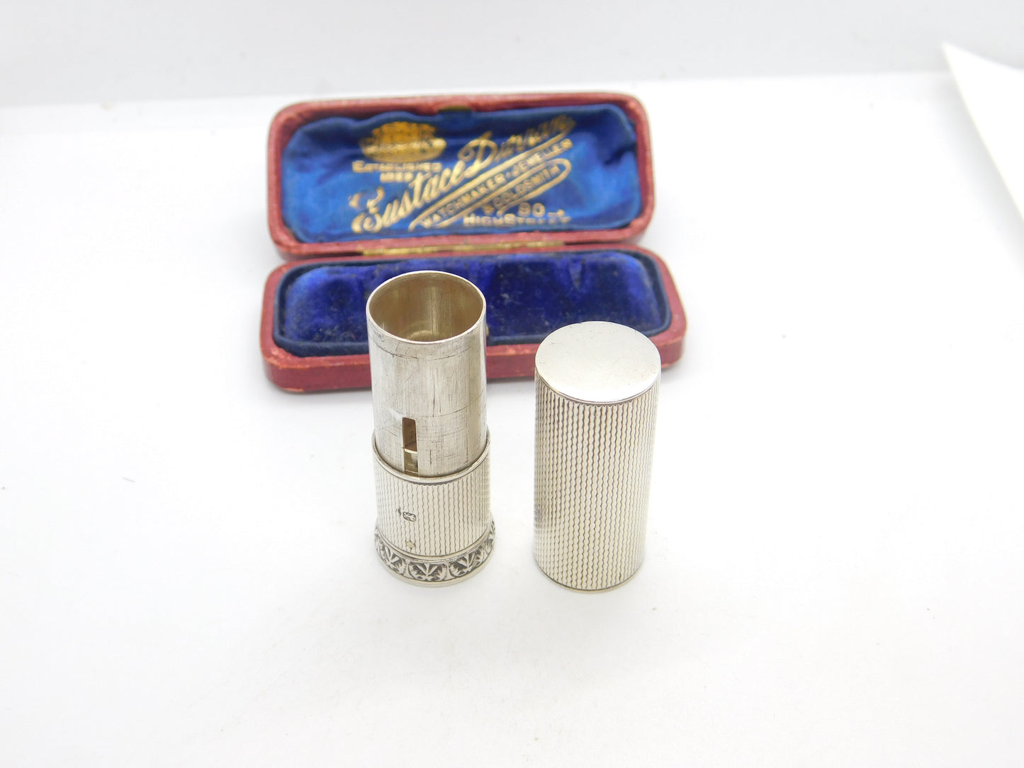 Sterling Silver Engine Turned Lipstick Holder 1963 London Dyas Beverley Hampton