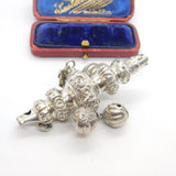 Victorian Sterling Silver Floral Baby Rattle Antique 1888 Birmingham