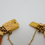 Victorian Scottish 9ct Gold Red Banded Agate Floral Panel Bracelet c1860 Antique
