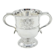 George II Sterling Silver Welsh Heraldic Crest Loving Cup Antique 1745 London