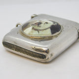Victorian Sterling Silver & Enamel Bulldog Vesta Case Antique 1900 Chester