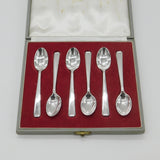 Boxed Set of Sterling Silver Modernist Tea Spoons 1966 Sheffield Vintage