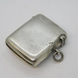 Victorian Sterling Silver & Enamel Bulldog Vesta Case Antique 1900 Chester