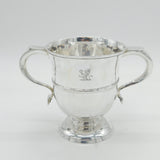 George II Sterling Silver Welsh Heraldic Crest Loving Cup Antique 1745 London