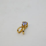 9ct Yellow Gold Small Pear-Cut Tanzanite Drop Pendant Vintage c1990