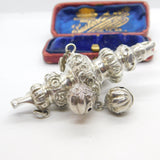 Victorian Sterling Silver Floral Baby Rattle Antique 1888 Birmingham