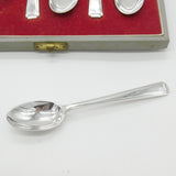 Boxed Set of Sterling Silver Modernist Tea Spoons 1966 Sheffield Vintage