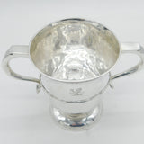 George II Sterling Silver Welsh Heraldic Crest Loving Cup Antique 1745 London