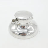 Large Sterling Silver Capstan Inkwell with Pocket Watch Lid 1912 Birmingham