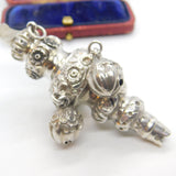Victorian Sterling Silver Floral Baby Rattle Antique 1888 Birmingham