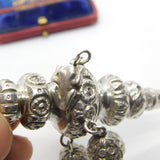 Victorian Sterling Silver Floral Baby Rattle Antique 1888 Birmingham