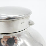 Large Sterling Silver Capstan Inkwell with Pocket Watch Lid 1912 Birmingham