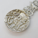 Victorian Sterling Silver Ships Scene Tea Caddy Spoon Antique 1883 London