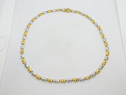 18ct Yellow & White Gold Diamond Set Elephant Train Necklace Vintage c1980