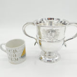George II Sterling Silver Welsh Heraldic Crest Loving Cup Antique 1745 London