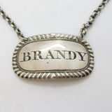 George III Scottish Sterling Silver Brandy Decanter Label Antique 1810 Edinburgh