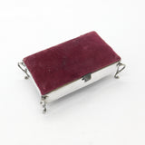 Edwardian Large Sterling Silver Jewellery Box Pin Cushion 1905 Birmingham