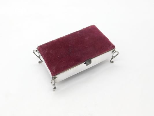 Edwardian Large Sterling Silver Jewellery Box Pin Cushion 1905 Birmingham