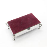 Edwardian Large Sterling Silver Jewellery Box Pin Cushion 1905 Birmingham