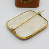 Victorian 9ct Yellow Gold Mounted Mother & Child Porcelain Brooch Antique c1880