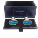 Boxed Pair of Sterling Silver & Enamel Duchamp London Gents Cufflinks 2003