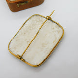 Victorian 9ct Yellow Gold Mounted Mother & Child Porcelain Brooch Antique c1880