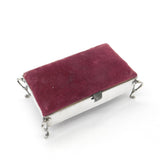 Edwardian Large Sterling Silver Jewellery Box Pin Cushion 1905 Birmingham
