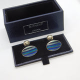 Boxed Pair of Sterling Silver & Enamel Duchamp London Gents Cufflinks 2003