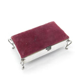 Edwardian Large Sterling Silver Jewellery Box Pin Cushion 1905 Birmingham