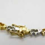 18ct Yellow & White Gold Diamond Set Elephant Train Necklace Vintage c1980