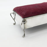 Edwardian Large Sterling Silver Jewellery Box Pin Cushion 1905 Birmingham