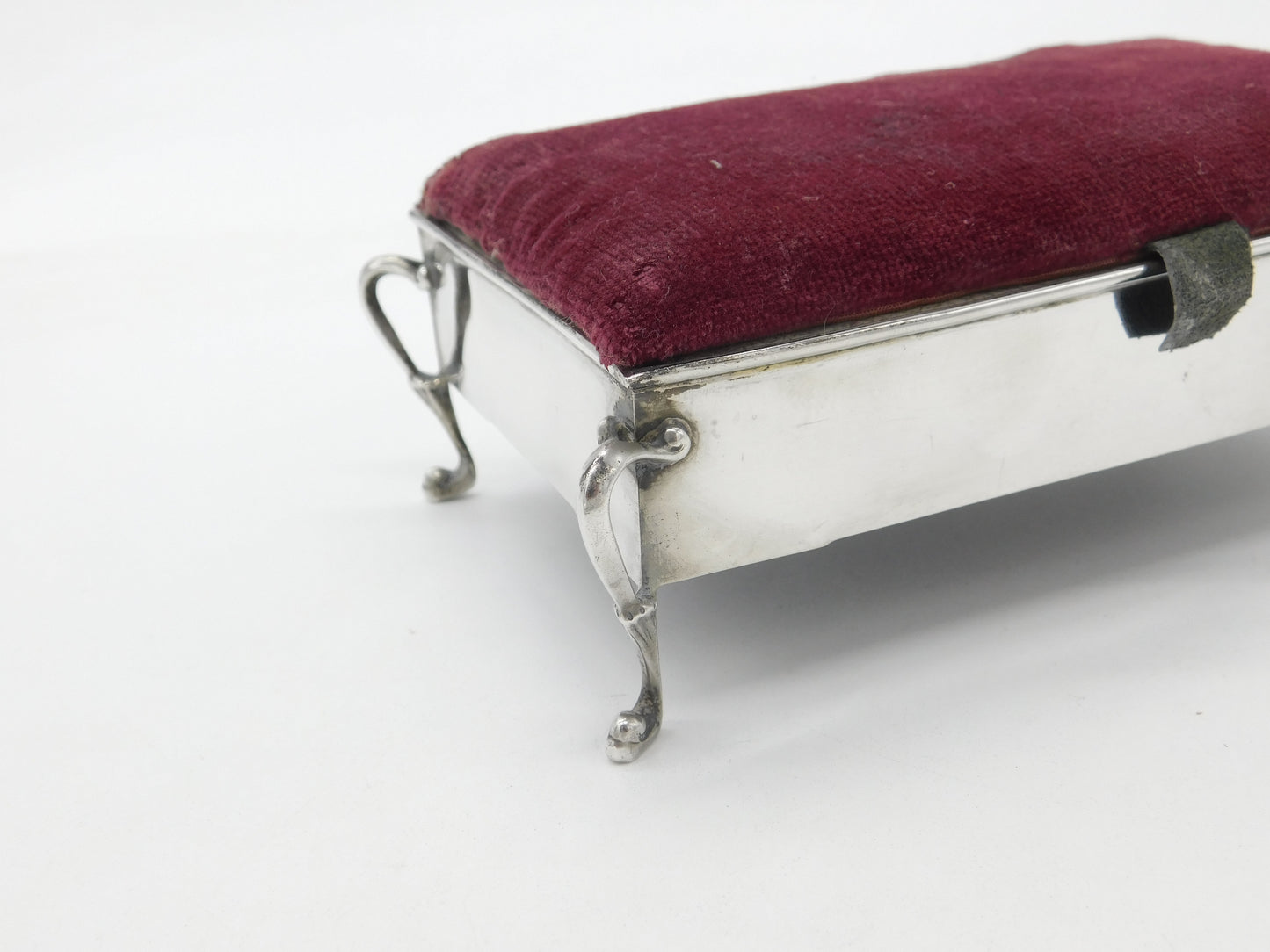 Edwardian Large Sterling Silver Jewellery Box Pin Cushion 1905 Birmingham