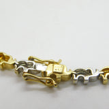 18ct Yellow & White Gold Diamond Set Elephant Train Necklace Vintage c1980