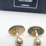 Boxed Pair of Sterling Silver & Enamel Duchamp London Gents Cufflinks 2003