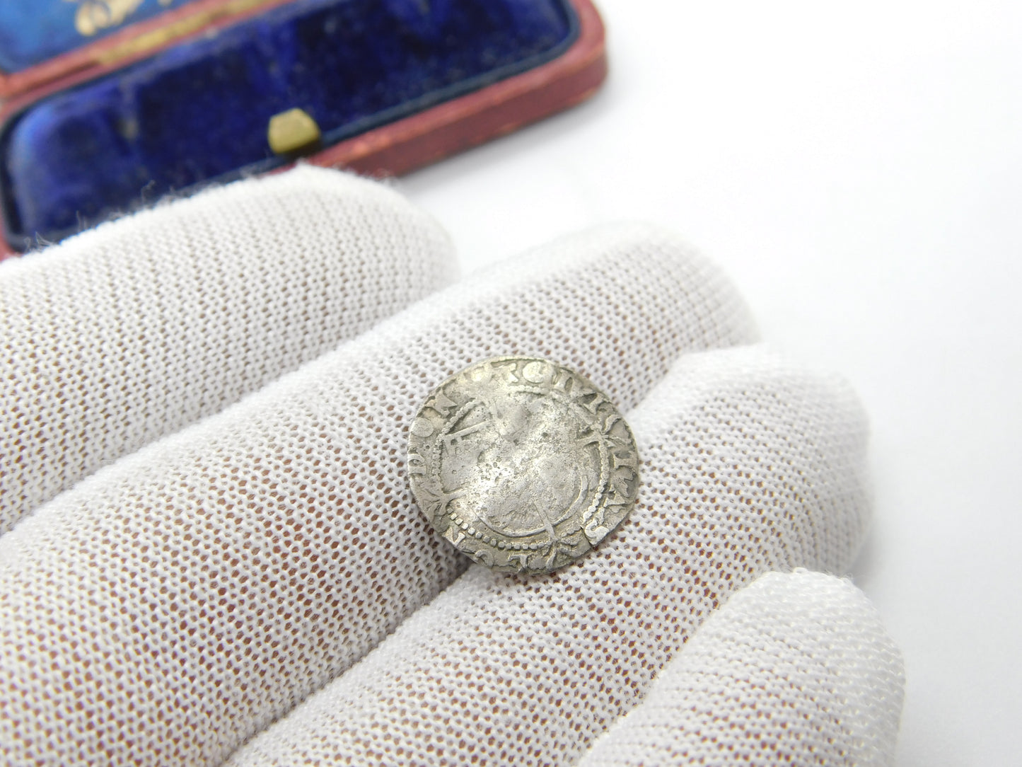 Queen Elizabeth I Early Hallmarked Half Groat Coin Worn Condition Antique