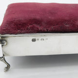 Edwardian Large Sterling Silver Jewellery Box Pin Cushion 1905 Birmingham