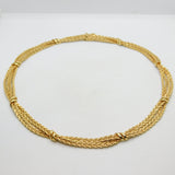 9ct Yellow Gold Multi-Strand Woven Ballroom Choker Necklace Vintage c1980