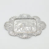 Victorian Sterling Silver Pub Tavern Scene Tray or Dish 1890 London Antique