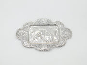 Victorian Sterling Silver Pub Tavern Scene Tray or Dish 1890 London Antique