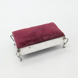 Edwardian Large Sterling Silver Jewellery Box Pin Cushion 1905 Birmingham