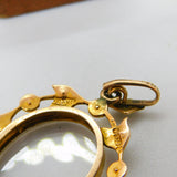 Edwardian 9ct Gold, Seed Pearl Floral Locket Pendant 1902 Antique Birmingham