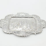 Victorian Sterling Silver Pub Tavern Scene Tray or Dish 1890 London Antique