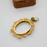 Edwardian 9ct Gold, Seed Pearl Floral Locket Pendant 1902 Antique Birmingham