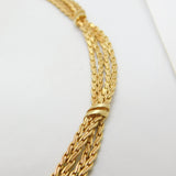 9ct Yellow Gold Multi-Strand Woven Ballroom Choker Necklace Vintage c1980